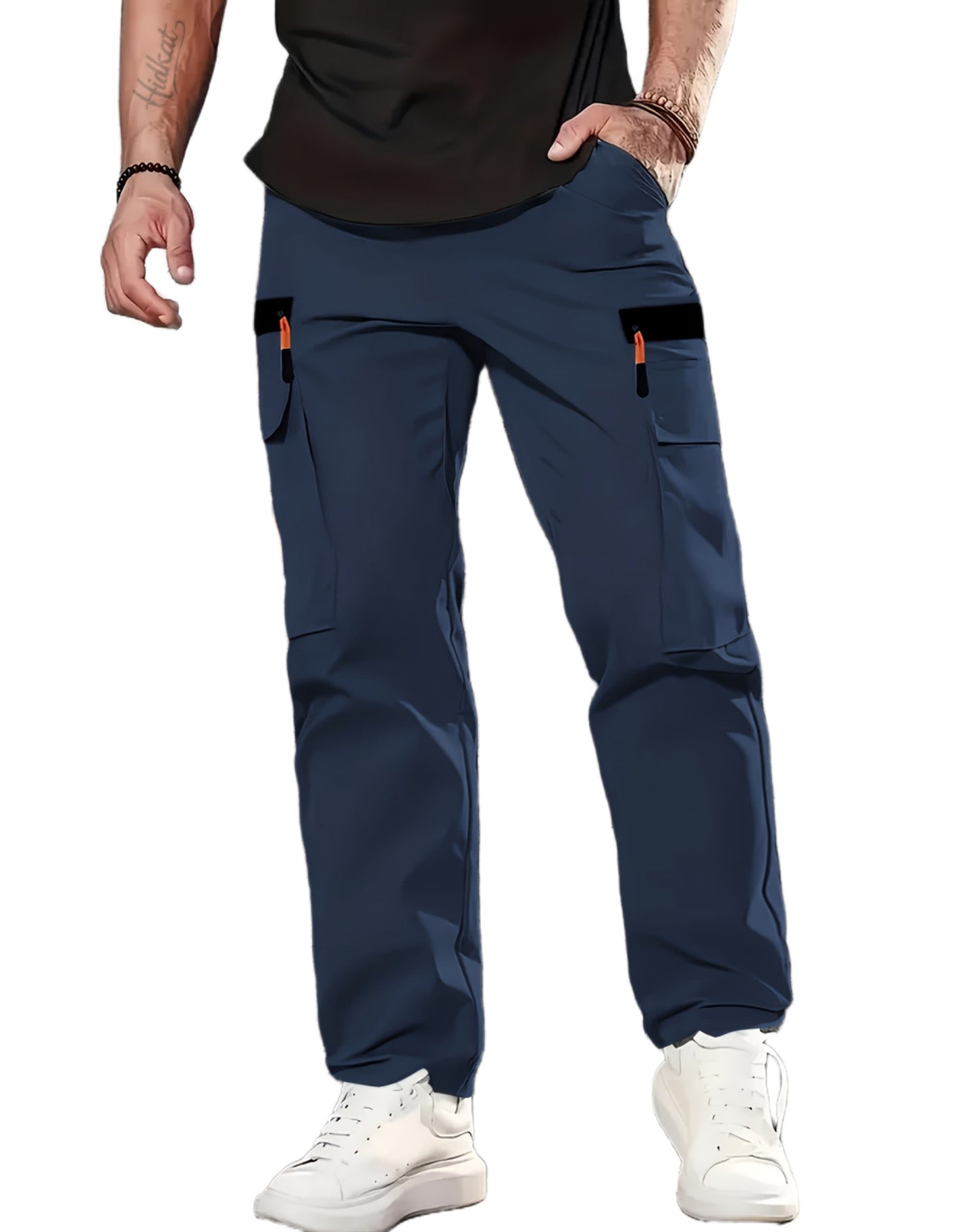Men's Straight-Leg Multi-Pocket Loose All-Match Pants