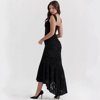 Womens Solid-Colored Slim-Fit Sleeveless Fishtail Maxi Dress Banquet Evening Gown One-Piece Dress