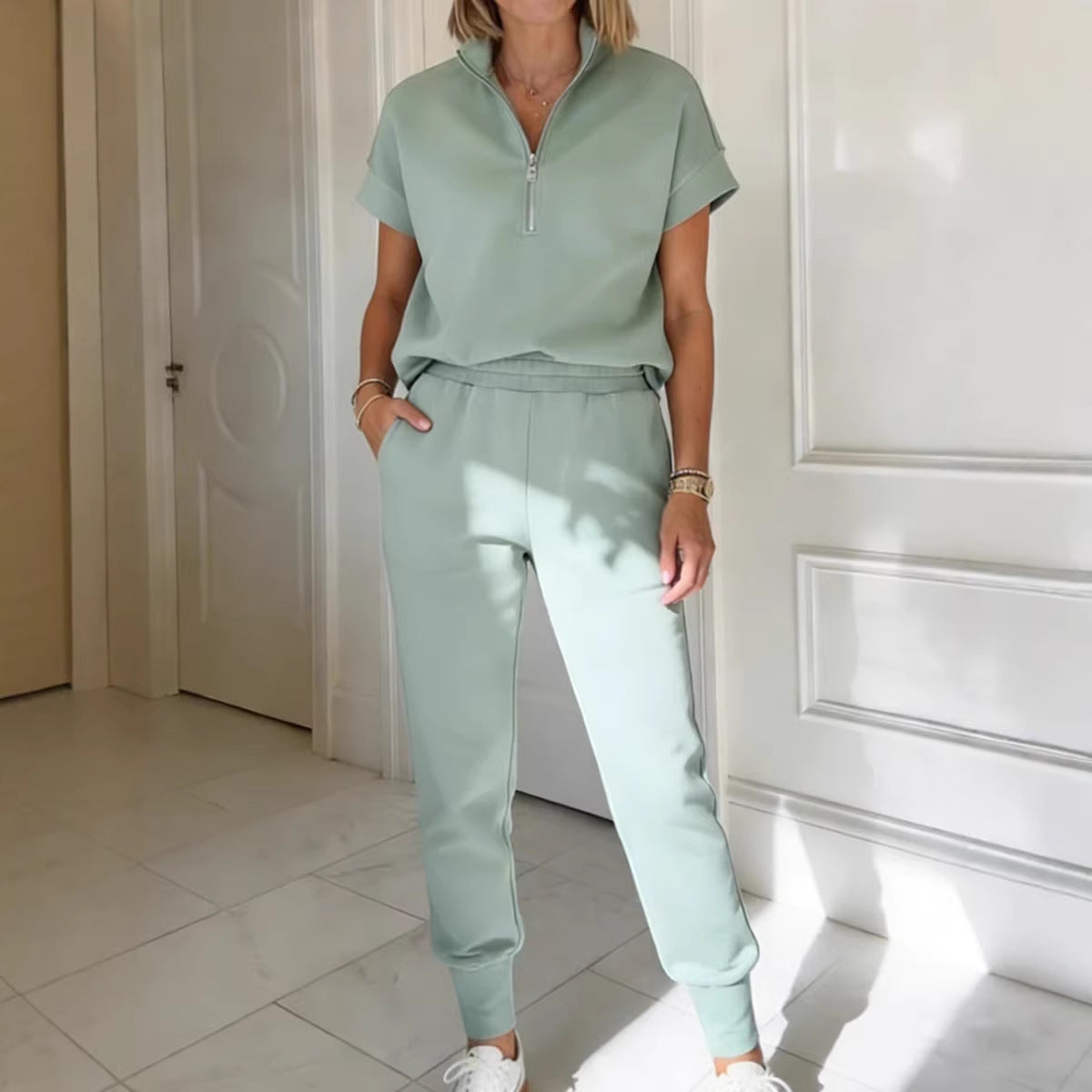 Athleisure T-shirt And Pants Two-piece Set
