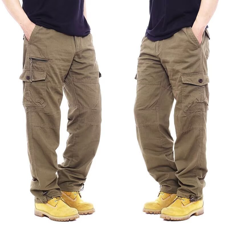 Loose-fitting Jogger Pants With A Straight Leg And Multiple Pockets Casual Trousers