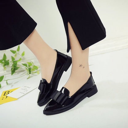Solid color pointed flat with single shoes women's shoes
