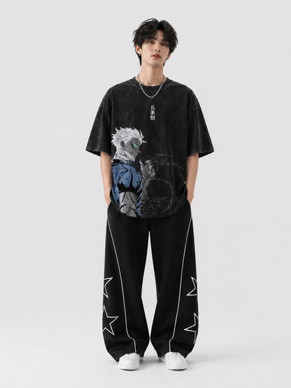 Gojo Satoru Anime Graphic Tee – Washed Unisex