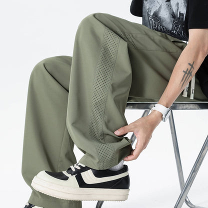 Straight-leg Ice Silk Pants Mens Breathable Casual Pants
