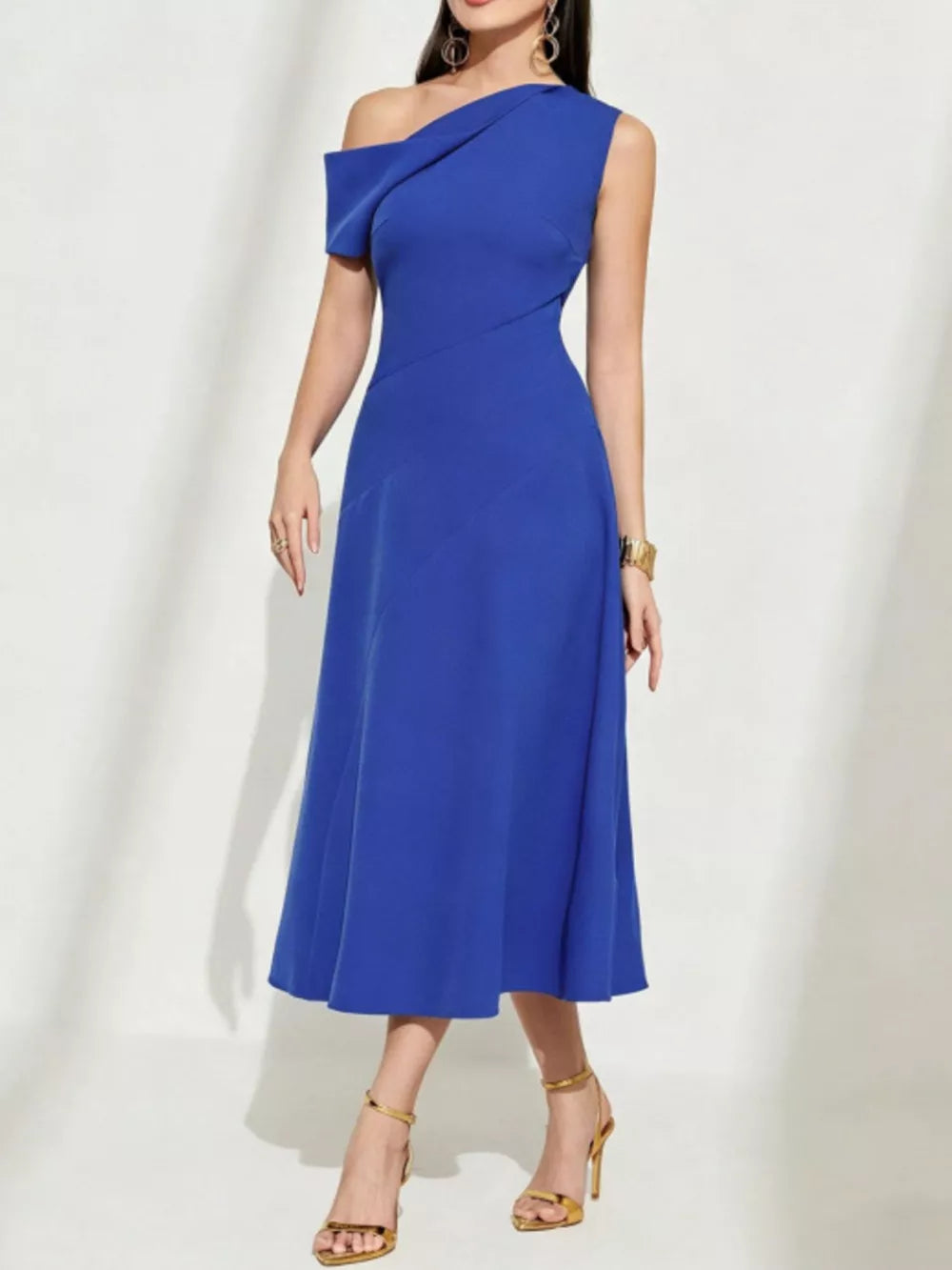 One-Shoulder Midi Dress