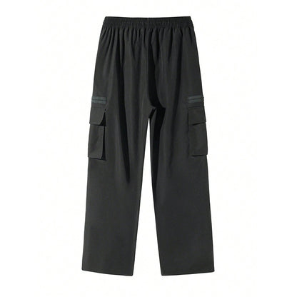 Men's Straight-Leg Multi-Pocket Loose All-Match Pants