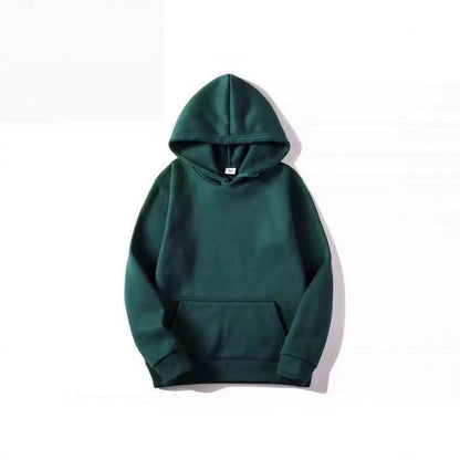 AutumnWinter Fleece Solid-Color Hoodie Same Style As Loose-Fit Casual Sports Hoodie For Couples