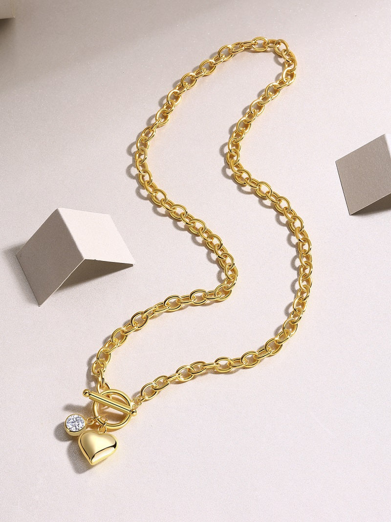 Meteor Wish - A Fashionable And Trendy Necklace Pendant Set With Top-quality Moissanite S925 And Silver Plated With Gold Can Be Tested With A Diamond Pen