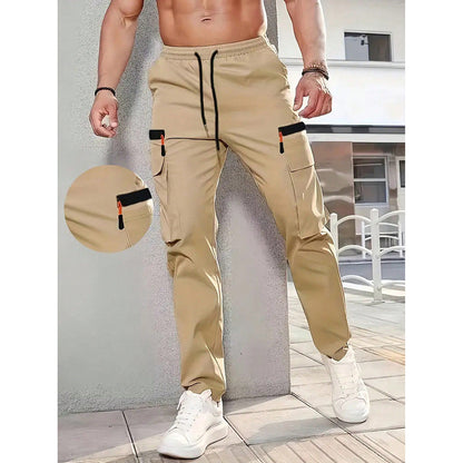 Men's Straight-Leg Multi-Pocket Loose All-Match Pants