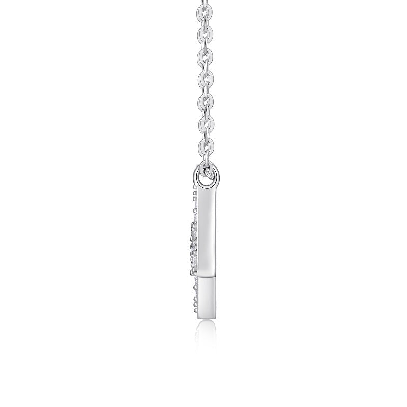 Set With Top-quality Moissanite, This Luxurious And Fashionable Light Luxury Trend Jewelry Necklace Pendant Is Made Of S925 Silver Electroplated With Platinum