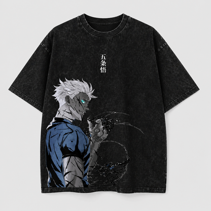 Gojo Satoru Anime Graphic Tee – Washed Unisex