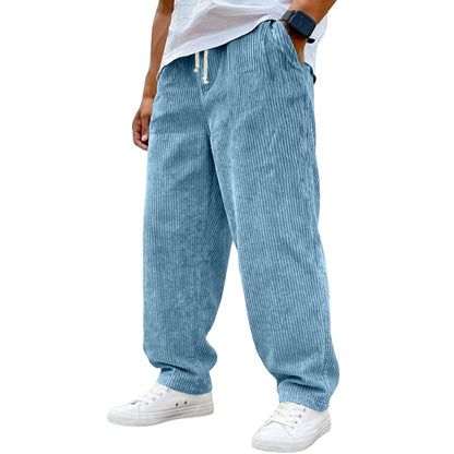 Retro Corduroy Stretch Waist Drawstring Pants