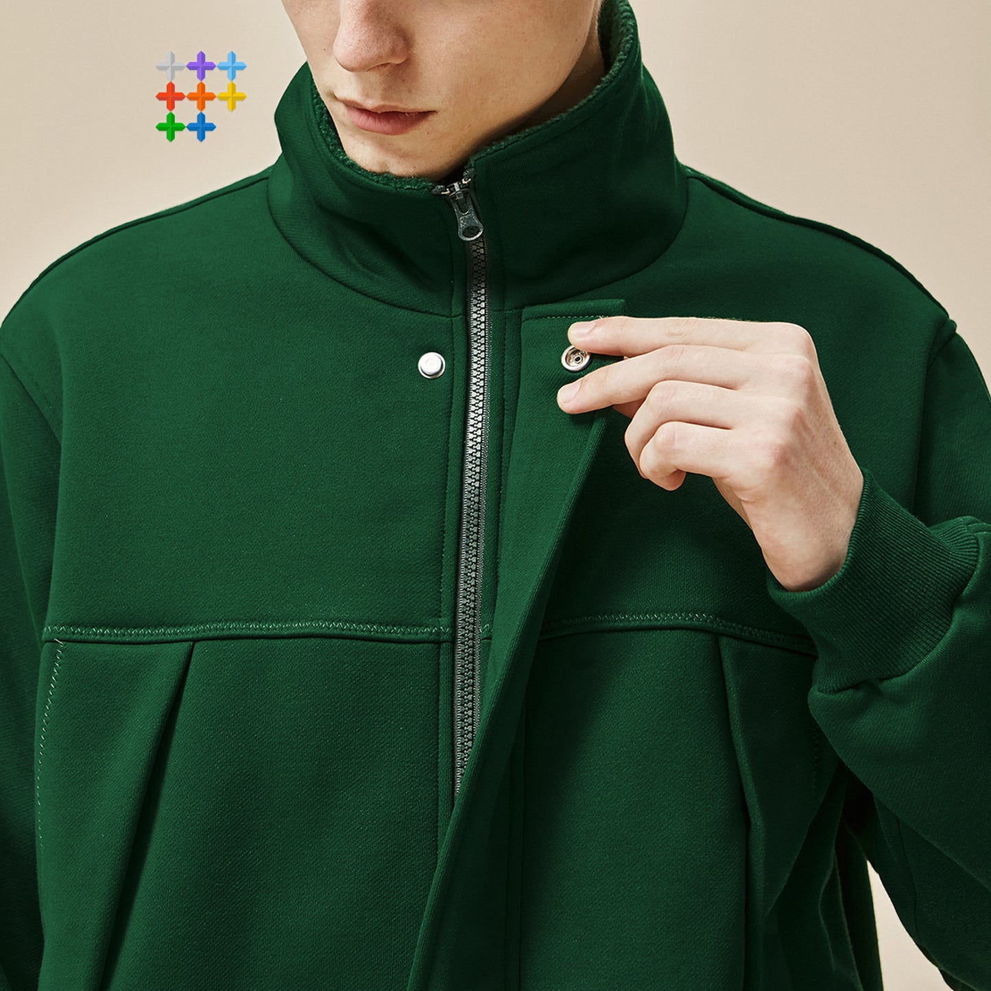 Men's New 400g High Quality Fleece Collar Coat