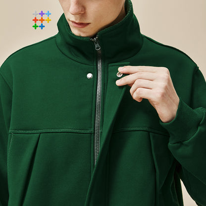Men's New 400g High Quality Fleece Collar Coat