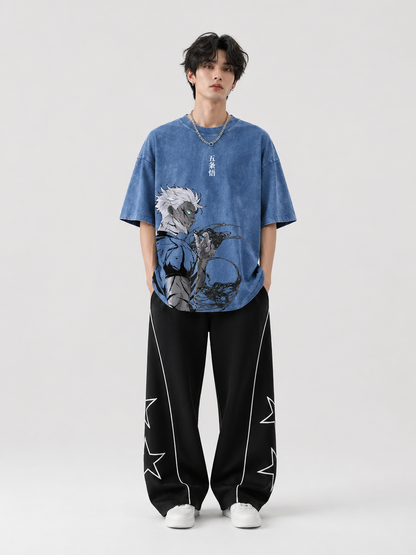 Gojo Satoru Anime Graphic Tee – Washed Unisex