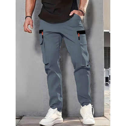 Men's Straight-Leg Multi-Pocket Loose All-Match Pants
