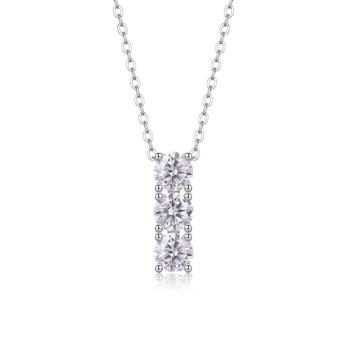One-character Circle - A Fashionable And Light Luxury Jewelry Pendant Necklace Set With Top-quality Moissanite, S925 Silver Plated Platinum