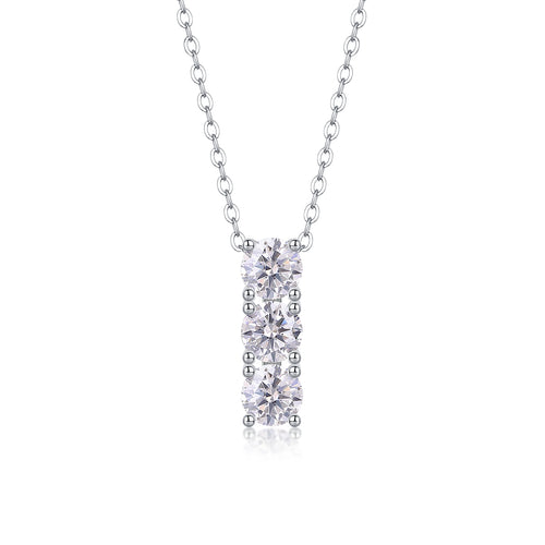 One-character Circle - A Fashionable And Light Luxury Jewelry Pendant Necklace Set With Top-quality Moissanite, S925 Silver Plated Platinum