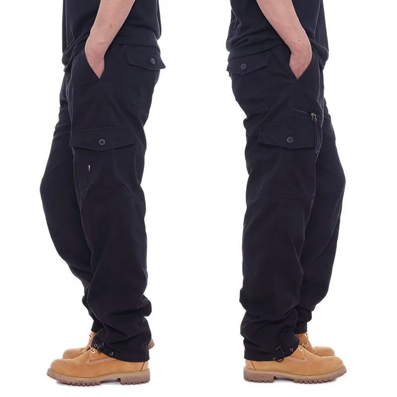 Loose-fitting Jogger Pants With A Straight Leg And Multiple Pockets Casual Trousers