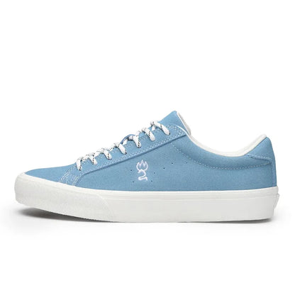 Goluck Designer Skate Shoes For Skateboarding Unisex Suede Leather Blue Trainers  Rubber Sole Sport sneake Walking Casual  Shoe