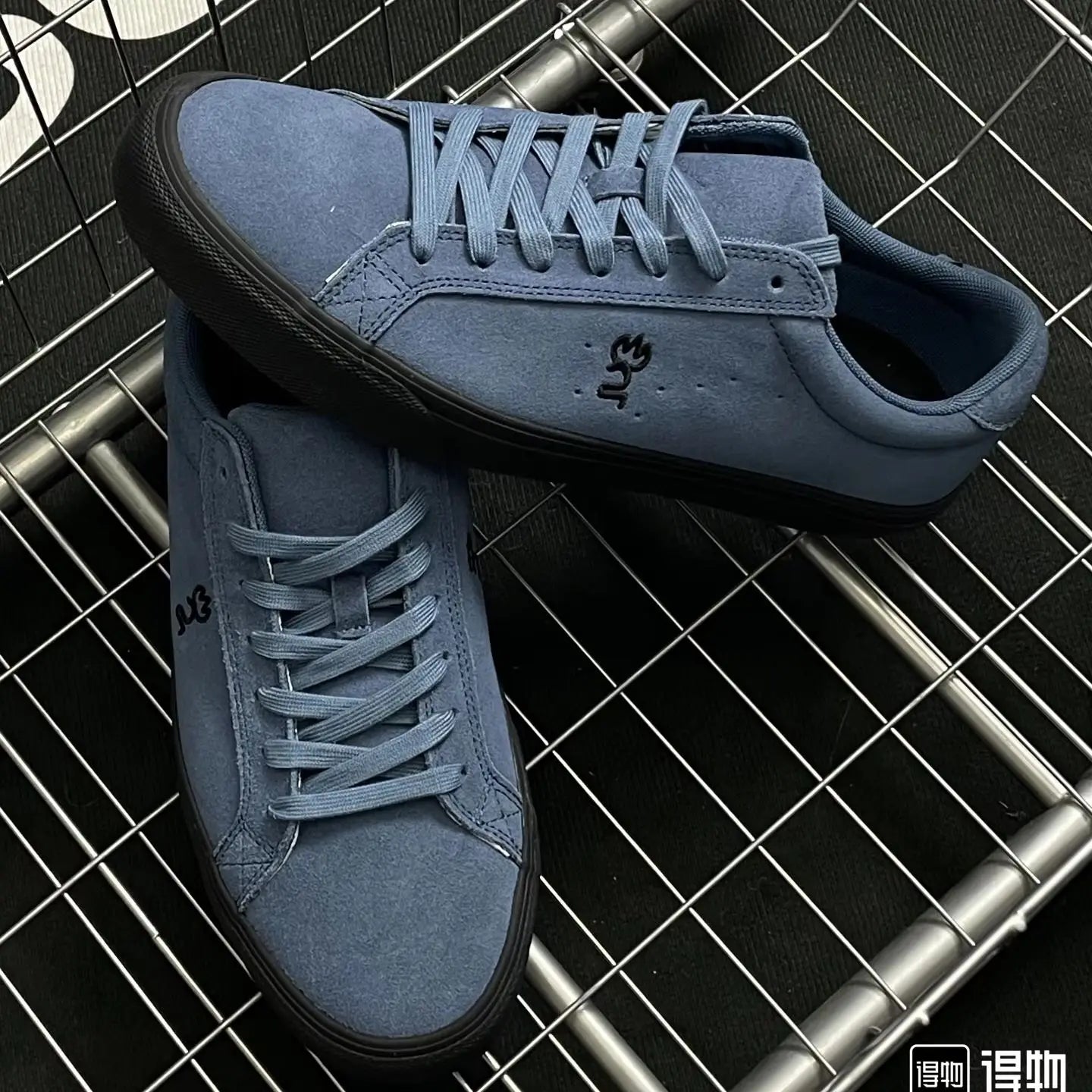 Goluck Designer Skate Shoes For Skateboarding Unisex Suede Leather Blue Trainers  Rubber Sole Sport sneake Walking Casual  Shoe