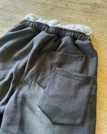 American Y2K Pants Baggy Sweatpants Letter Patch Retro Double Layer Design Men Hip Hop Gothic Elastic Waist Jogging Casual Pants