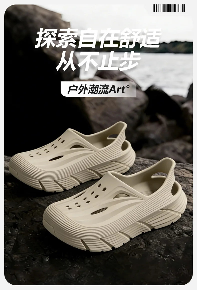 Anti slip hole shoes for men in summer 2026 new anti odor and anti poop feeling, outdoor sports EVA womens outdoor cool slippers