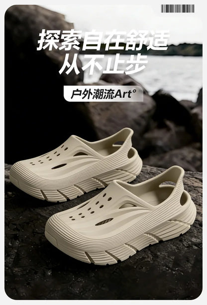 Anti slip hole shoes for men in summer 2026 new anti odor and anti poop feeling, outdoor sports EVA womens outdoor cool slippers