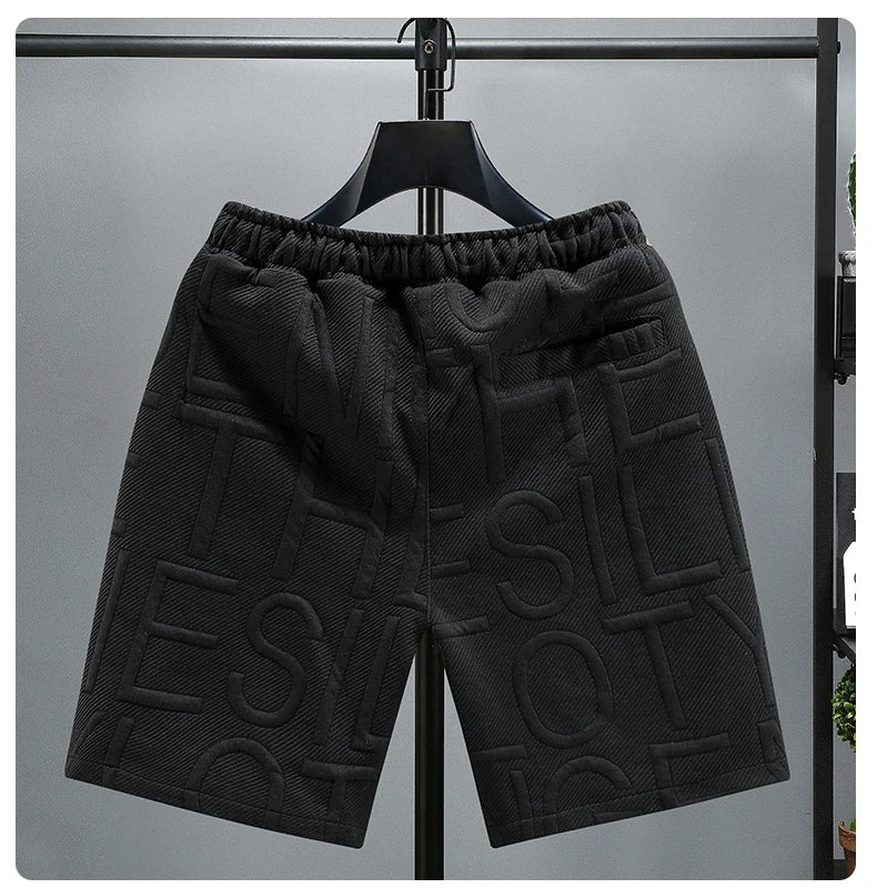 Letters Size 5XL 6XL 7XL 2023 New Fashion knitted Shorts Men Comfortable Elastic Waist Clothing Male Breathable Short Trousers