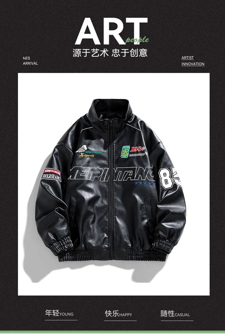 Leather Jacket Men Winter 2025 Motorcycle PU Leather Jacket Mens Stand Collar Casual Windbreaker Ropa De Hombre Slim Coat 7XL