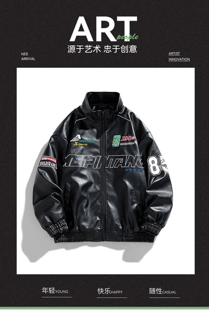 Leather Jacket Men Winter 2025 Motorcycle PU Leather Jacket Mens Stand Collar Casual Windbreaker Ropa De Hombre Slim Coat 7XL