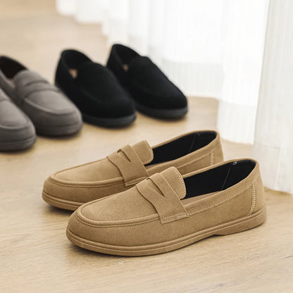 Hot Sale Men's Slip On Loafers Preppy Lightweight Breathable Comfort Outdoor Flats Non Slip Soft Sole Casual Daily Walking Shoes