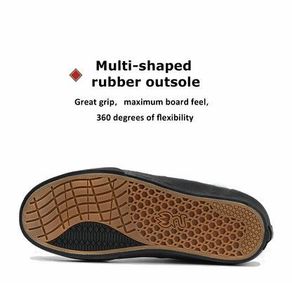 Goluck Designer Skate Shoes For Skateboarding Unisex Suede Leather Blue Trainers  Rubber Sole Sport sneake Walking Casual  Shoe
