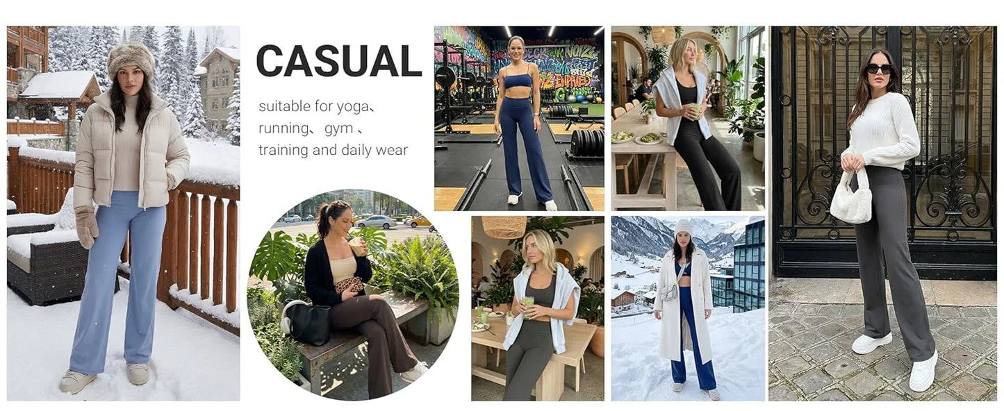 Buttery Soft Sports Straight Leg Pants Stretchy High Waist Loose Wide baggy Trousers Suitable For Fitness Workout Outdoor Sports