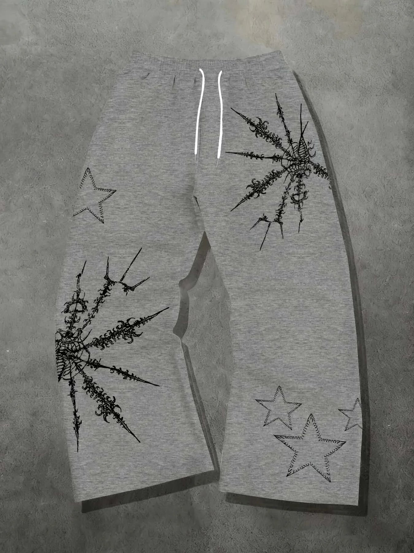 Star Print Streetwear Straight-Leg Unisex Pants