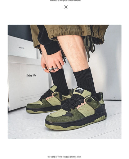 Men's Run Sneaker Walking Leather Shoes Youth Casual Cricket Shoes Fashion Trend Board Shoes Comfort Skateboard Shoes