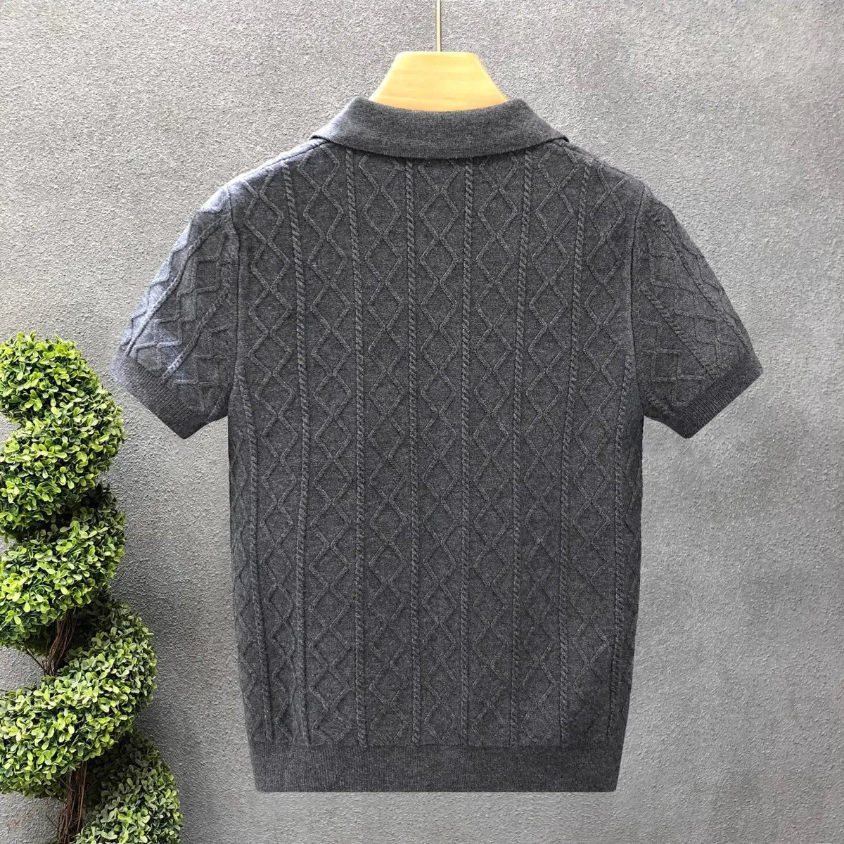 Polo Style Sweaters for Men Summer New Slim Fit Short Sleeve Business Casual T-shirts Male Solid Turn Down Collar Knitwear Tops
