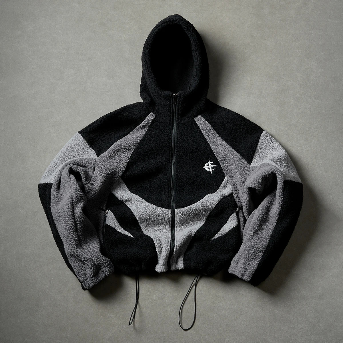Men's Fleece Patchwork Streetwear Hoodie Jacket