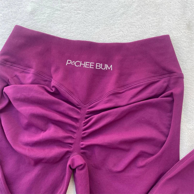 2026 Bum Shaping Leggings Women Seamless Sports Yoga Pants Low Ribbed Band Gym clothes Fitness Workout Scrunch Butt Tight
