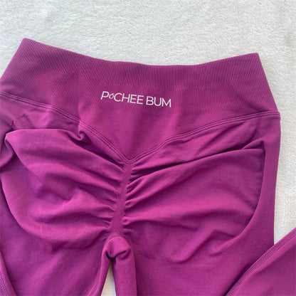 2026 Bum Shaping Leggings Women Seamless Sports Yoga Pants Low Ribbed Band Gym clothes Fitness Workout Scrunch Butt Tight