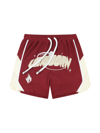 Street Style Breathable Mesh Basketball Shorts for Men Elastic Waistband Gym Shorts with Pockets Training Running Short Pants