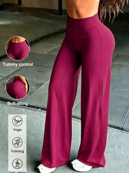 Buttery Soft Sports Straight Leg Pants Stretchy High Waist Loose Wide baggy Trousers Suitable For Fitness Workout Outdoor Sports