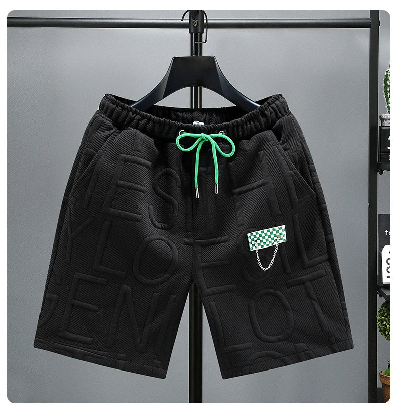 Letters Size 5XL 6XL 7XL 2023 New Fashion knitted Shorts Men Comfortable Elastic Waist Clothing Male Breathable Short Trousers