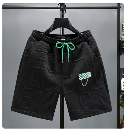 Letters Size 5XL 6XL 7XL 2023 New Fashion knitted Shorts Men Comfortable Elastic Waist Clothing Male Breathable Short Trousers