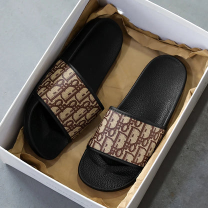 Men's Home Slippers Lightweight Summer New Style Flat and Worn Casual Retro Patterned Anti-slip Quick-drying Sandals