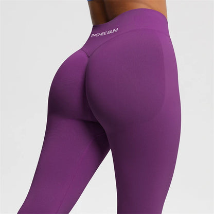 2026 Bum Shaping Leggings Women Seamless Sports Yoga Pants Low Ribbed Band Gym clothes Fitness Workout Scrunch Butt Tight