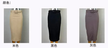 Korean Autumn Dress New Style Stylish and Slim and High Waist Belt and Hip Skirt Korean Versatile Skirt Trendy