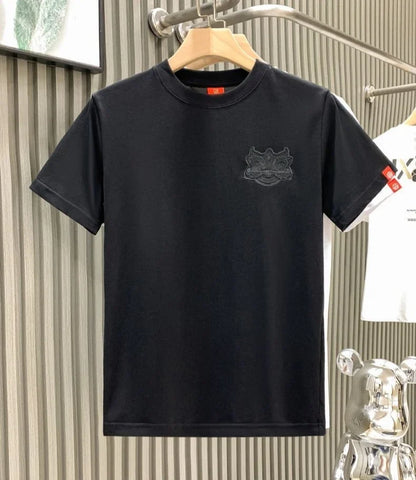 Male Tees Shirts Skinny Embroidery Lion New In Party Y2k Original Tops Hot Basic Korean Popular Clothes Cool Cheap Men's T-shirt