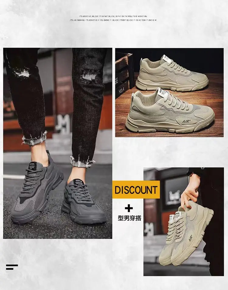 New Climbing Safety Shoes for Men Mesh Breathable Outdoor Sports Trend Low-top Skating Shoe Male Light Non-slip Platform Sneaker