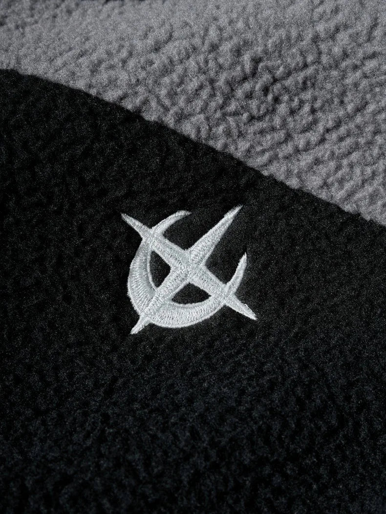 Men's Fleece Patchwork Streetwear Hoodie Jacket