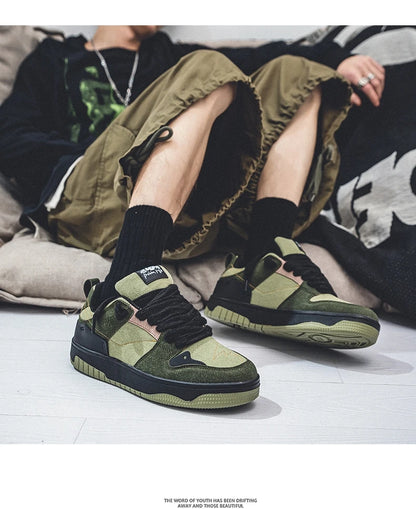 Men's Run Sneaker Walking Leather Shoes Youth Casual Cricket Shoes Fashion Trend Board Shoes Comfort Skateboard Shoes